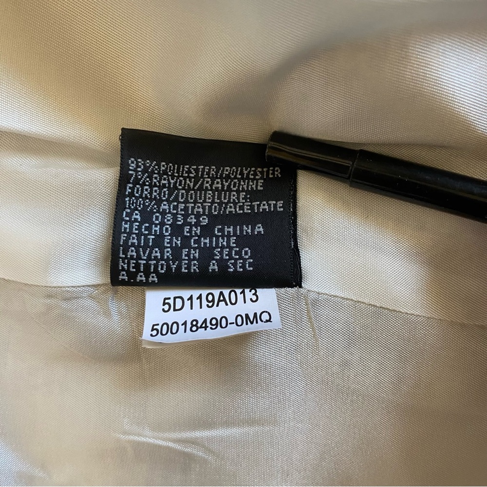 Anne Klein Women’s 2 Piece Suit Jacket & Skirt Cream with Black Flex Size 12 - Picture 9 of 13